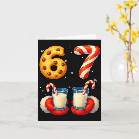 67 Meme Christmas Cookie Candy Cane Funny Six Seve Karte (Gelbe Blume)