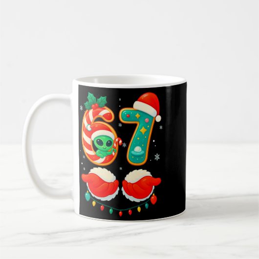 67 Meme Christmas Funny Alien Santa Six Seven Xmas Kaffeetasse (Links)