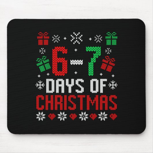 67 Meme Christmas Holiday Funny Six Seven Xmas Ugl Mousepad (Vorne)