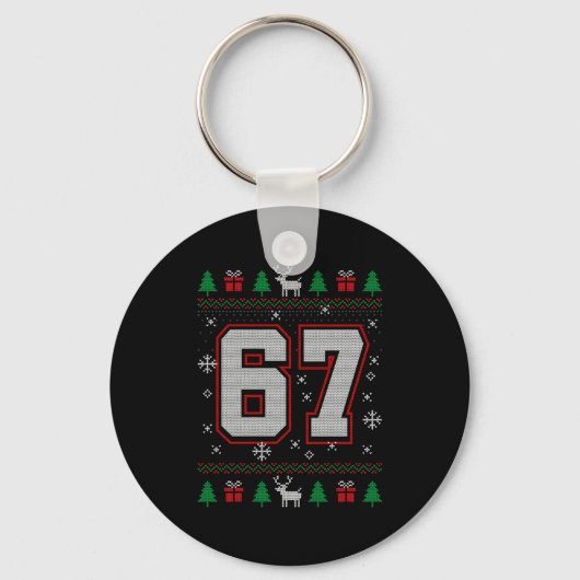 67 Meme Christmas Ornaments Ugly Sweater Xmas Cele Schlüsselanhänger (Vorderseite)