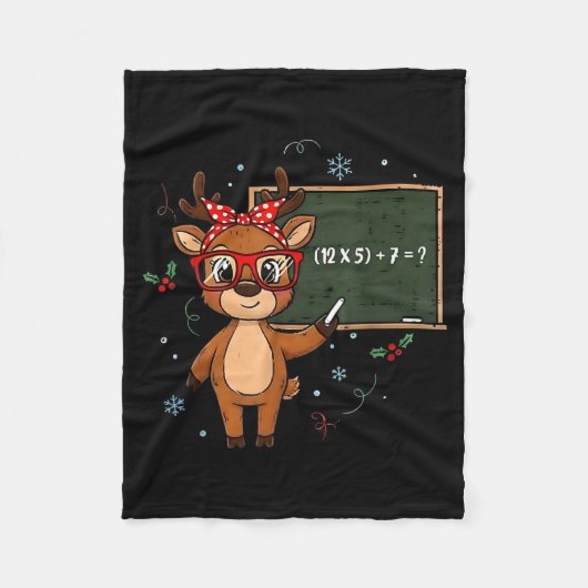 67 Meme Christmas Reindeer Funny 6 7 Teacher Men W Fleecedecke (Vorderseite)