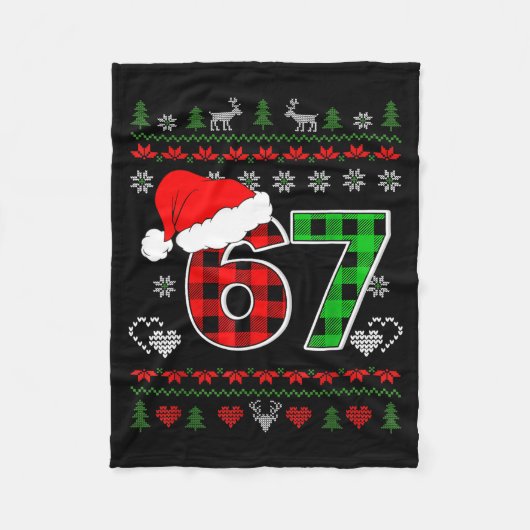 67 Meme Christmas Six Seven Xmas Ugly Sweater Men Fleecedecke (Vorderseite)