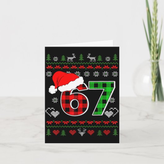 67 Meme Christmas Six Seven Xmas Ugly Sweater Men Karte (Vorderseite)