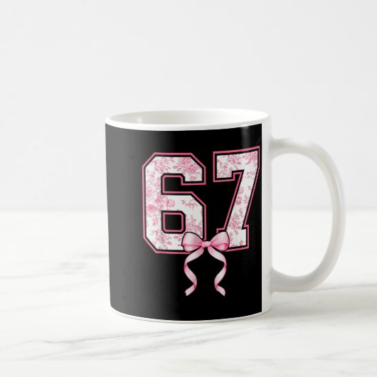 67 Meme Coquette Toile Nk Bow Funny Six Seven Girl Kaffeetasse (Rechts)