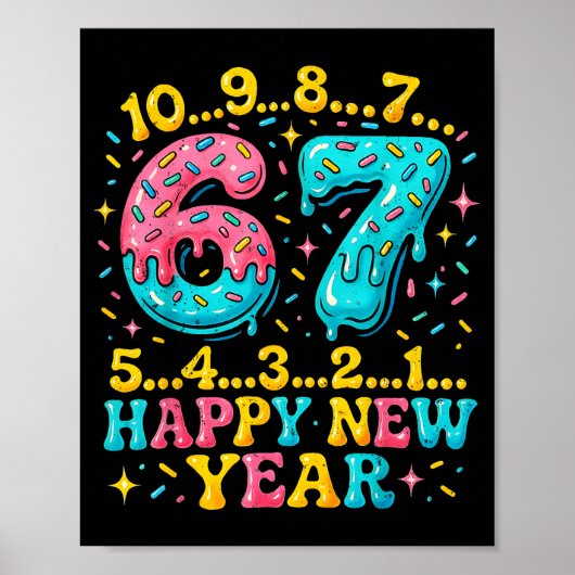 67 Meme Countdown Frohes Neues Jahr Lustiger Drip  Poster (Vorne)