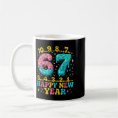 67 Meme Countdown Happy New Year Funny Drip Number Kaffeetasse (Links)
