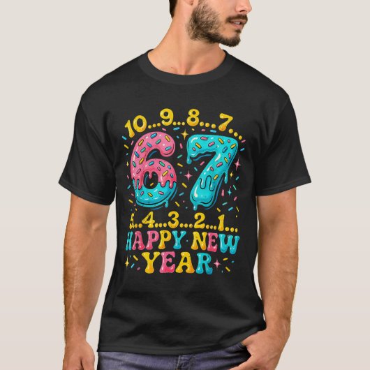 67 Meme Countdown Happy New Year Funny Drip Number T-Shirt (Vorderseite)