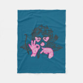 67 Meme Cud Hands Bubble Gum Six Seven Meme Valent Fleecedecke (Vorderseite)