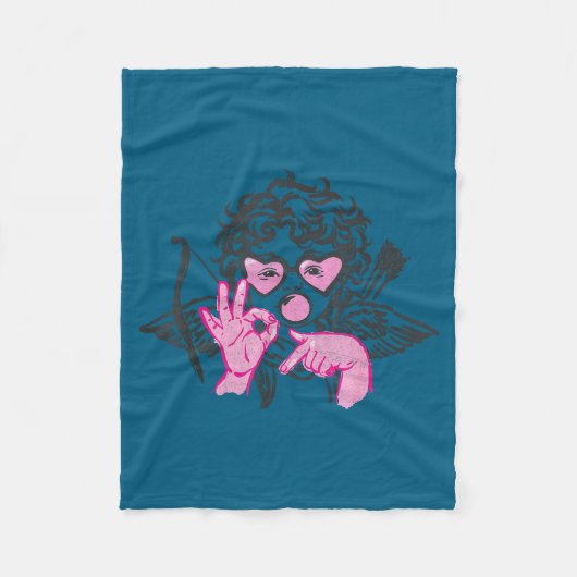 67 Meme Cud Hands Bubble Gum Six Seven Meme Valent Fleecedecke (Vorderseite)