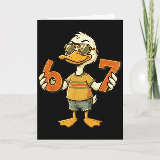 67 Meme Cute Duck 6 7 Funny Six Seven 6-7 Gen Alph Karte (Vorderseite)