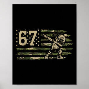 67 Meme Dabbing Junge Camo USA Amerikanische Flagg Poster