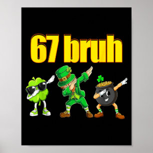67 Meme Dabbing Kobold Shamrock Goldtopf st Poster