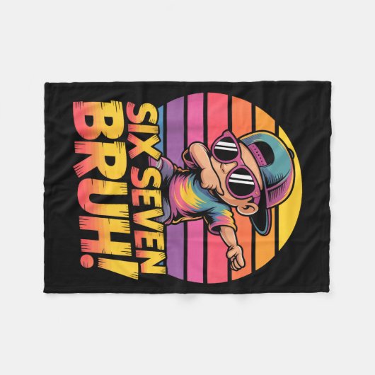 67 Meme Dabbing Six Seven 6 7 Bruh Funny Number De Fleecedecke (Vorderseite (Horizontal))