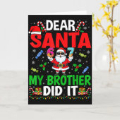 67 Meme Dear Santa My Brother Did It Funny Christm Karte (Gelbe Blume)