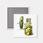 67 Meme Dill-Gurken-Überraschung Ein Glas geschnit Magnet (Vorderseite/Rückseite)