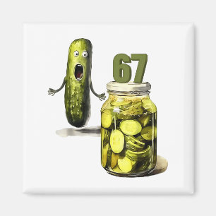 67 Meme Dill-Gurken-Überraschung Ein Glas geschnit Magnet