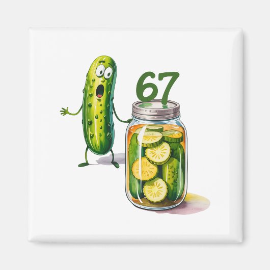 67 Meme Dillgurke Überraschung Eine Dose geschnitt Magnet (Vorne)