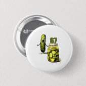 67 Meme Dillgurkensurprise Ein Glas geschnittene D Button (Vorne & Hinten)