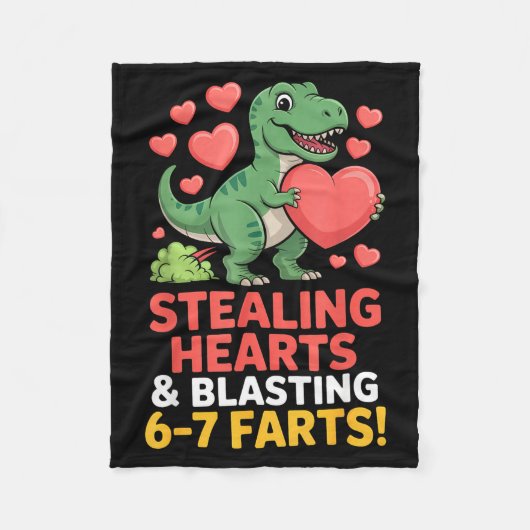 67 Meme Dinosaur Stealing Hearts 6-7 Farts Valenti Fleecedecke (Vorderseite)
