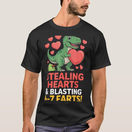 67 Meme Dinosaur Stealing Hearts 6-7 Farts Valenti T-Shirt (Vorderseite)