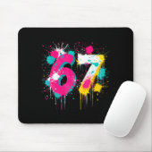 67 Meme Drip Spray Paint Six Seven 80s Bright Colo Mousepad (Mit Mouse)