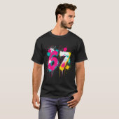 67 Meme Drip Spray Paint Six Seven 80s Bright Colo T-Shirt (Vorne ganz)