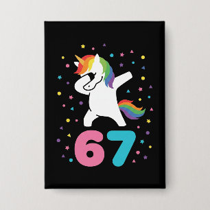 67 Meme Einhorn für Mädchen Sechs Sieben Gen Alpha Button
