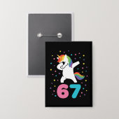 67 Meme Einhorn für Mädchen Sechs Sieben Gen Alpha Button (Vorderseite/Rückseite)