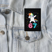 67 Meme Einhorn für Mädchen Sechs Sieben Gen Alpha Button (Insitu)