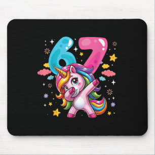 67 Meme Einhorn für Mädchen Sechs Sieben Meme Brai Mousepad