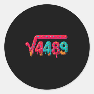 67 Meme Eis Drip Quadratwurzel 4489 Gen Alpha  Runder Aufkleber