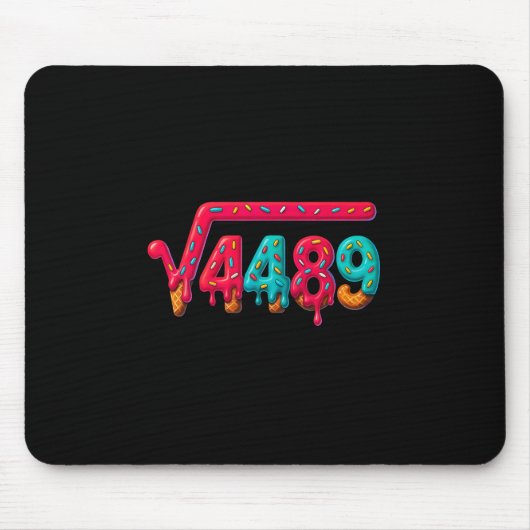 67 Meme Eiscreme-Tropf Quadratwurzel 4489 Gen Alph Mousepad (Vorne)