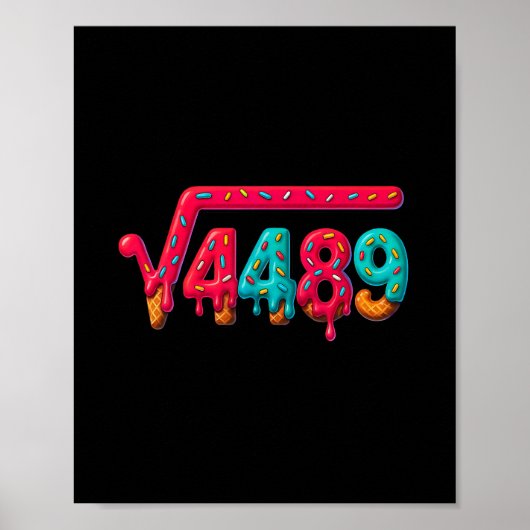 67 Meme Eiscreme-Tropf Quadratwurzel 4489 Gen Alph Poster (Vorne)