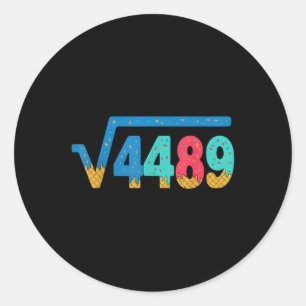 67 Meme Eiscreme-Tropf Quadratwurzel 4489 Slang Ma Runder Aufkleber