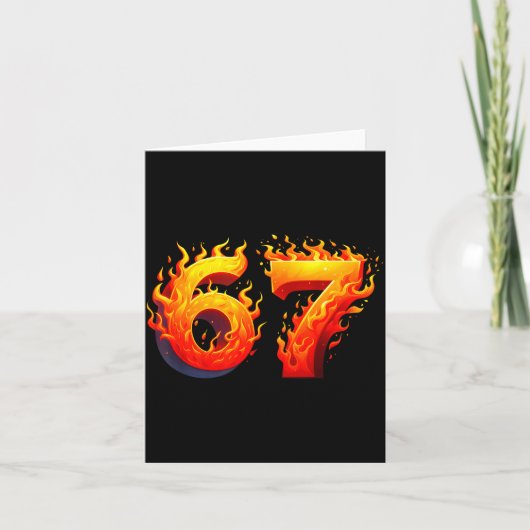 67 Meme Flames Funny Six Seven Gen Alpha Slang Gra Karte (Vorderseite)