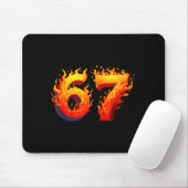 67 Meme Flames Funny Six Seven Gen Alpha Slang Gra Mousepad (Mit Mouse)