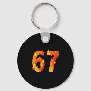 67 Meme Flames Lustig Six Seven Gen Alpha Slang  Schlüsselanhänger