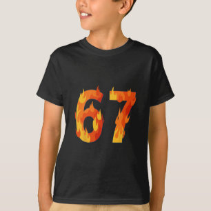 67 Meme Flames Lustig Six Seven Gen Alpha Slang T-Shirt