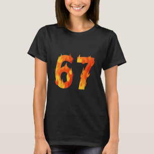 67 Meme Flames Lustige Six Seven Gen Alpha Slang T-Shirt