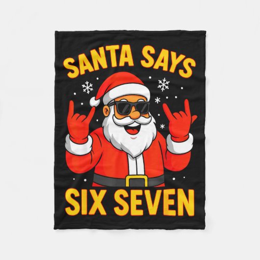 67 Meme Funny 6-7 Christmas 2025 6 7 Santa Says Si Fleecedecke (Vorderseite)