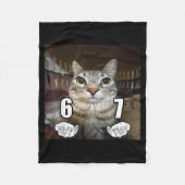 67 Meme Funny Cat Six Seven Meme 6 7  Fleecedecke (Vorderseite)