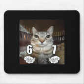 67 Meme Funny Cat Six Seven Meme 6 7 Mousepad (Vorne)
