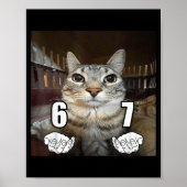 67 Meme Funny Cat Six Seven Meme 6 7 Poster (Vorne)
