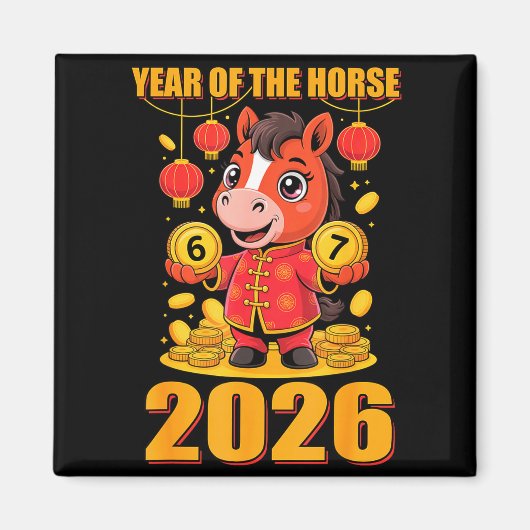 67 Meme Funny Chinese New Year 2026 Year Of The Ho Magnet (Vorne)