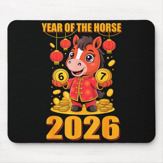 67 Meme Funny Chinese New Year 2026 Year Of The Ho Mousepad (Vorne)