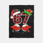 67 Meme Funny Christmas Red Plaid Xmas Pajamas Sla Fleecedecke (Vorderseite)