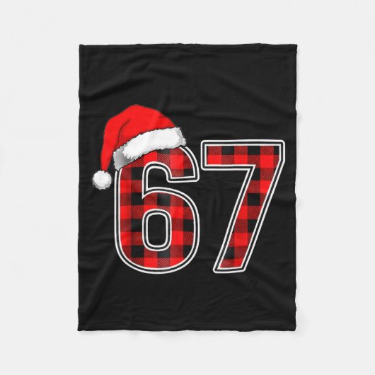 67 Meme Funny Christmas Red Plaid Xmas Pajamas Sla Fleecedecke (Vorderseite)