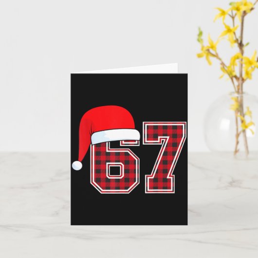 67 Meme Funny Christmas Red Plaid Xmas Pajamas Sla Karte (Gelbe Blume)