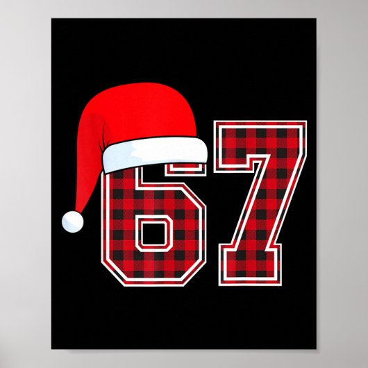 67 Meme Funny Christmas Red Plaid Xmas Pajamas Sla Poster (Vorne)