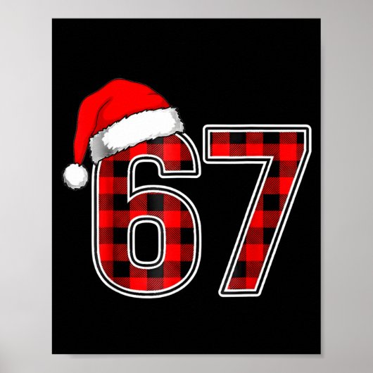 67 Meme Funny Christmas Red Plaid Xmas Pajamas Sla Poster (Vorne)